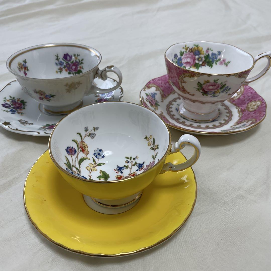 AYNSLEY イエローロイヤルアルベルト ティーカップセット