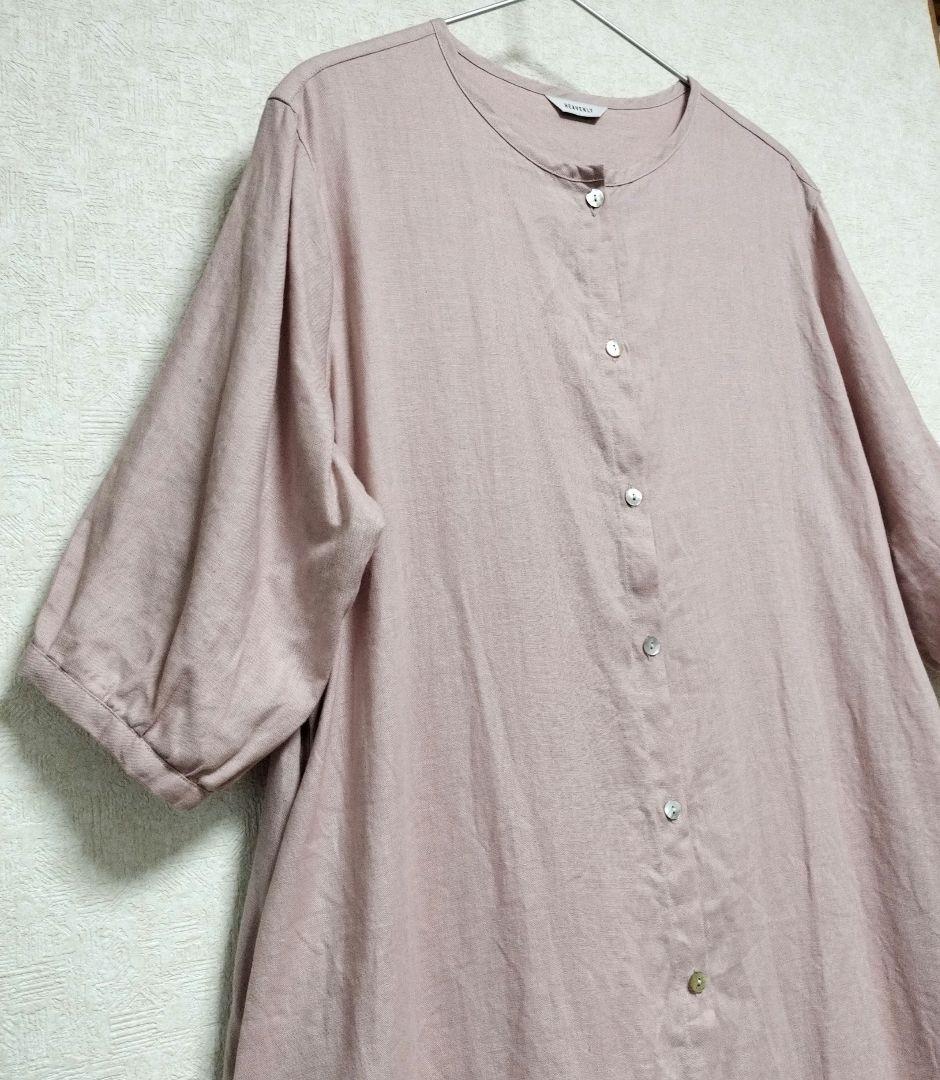 HEAVENLYヘブンリー すっきり見えるリネン100シャツワンピース