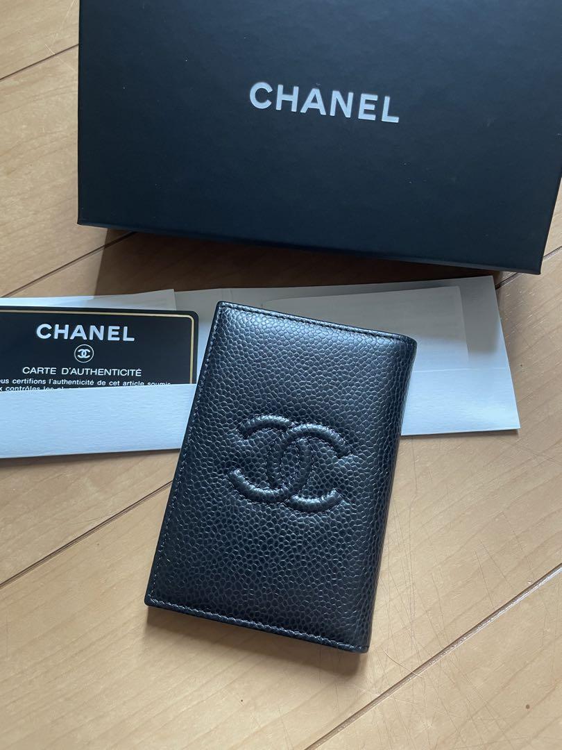 シャネルCHANELカードケース、定期入れ、パスケース　黒　キャビアスキン財布