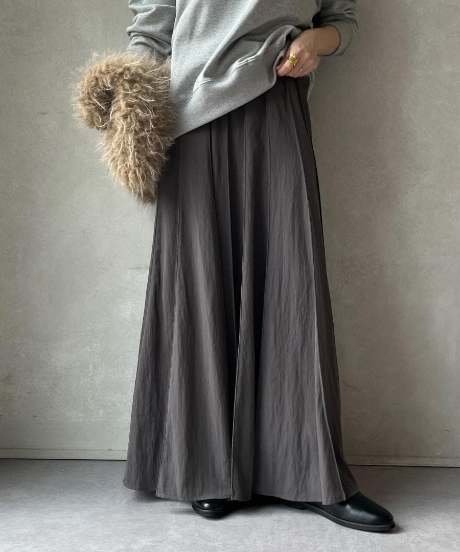 新品 軽やかな着心地 総ゴム DOUDOU パネルプリーツスカート