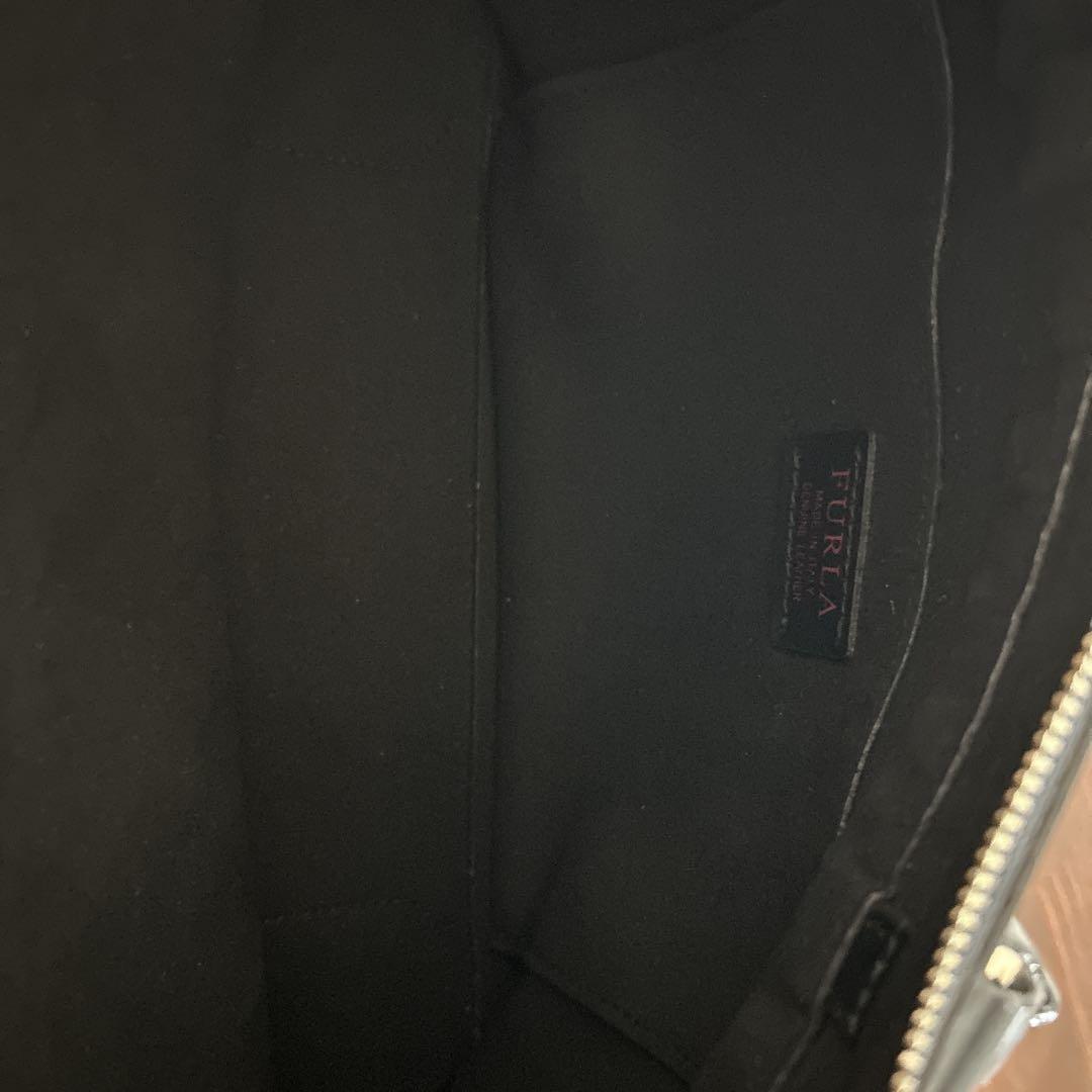 【FURLA】　バイカラーバッグ　グレー×ホワイト