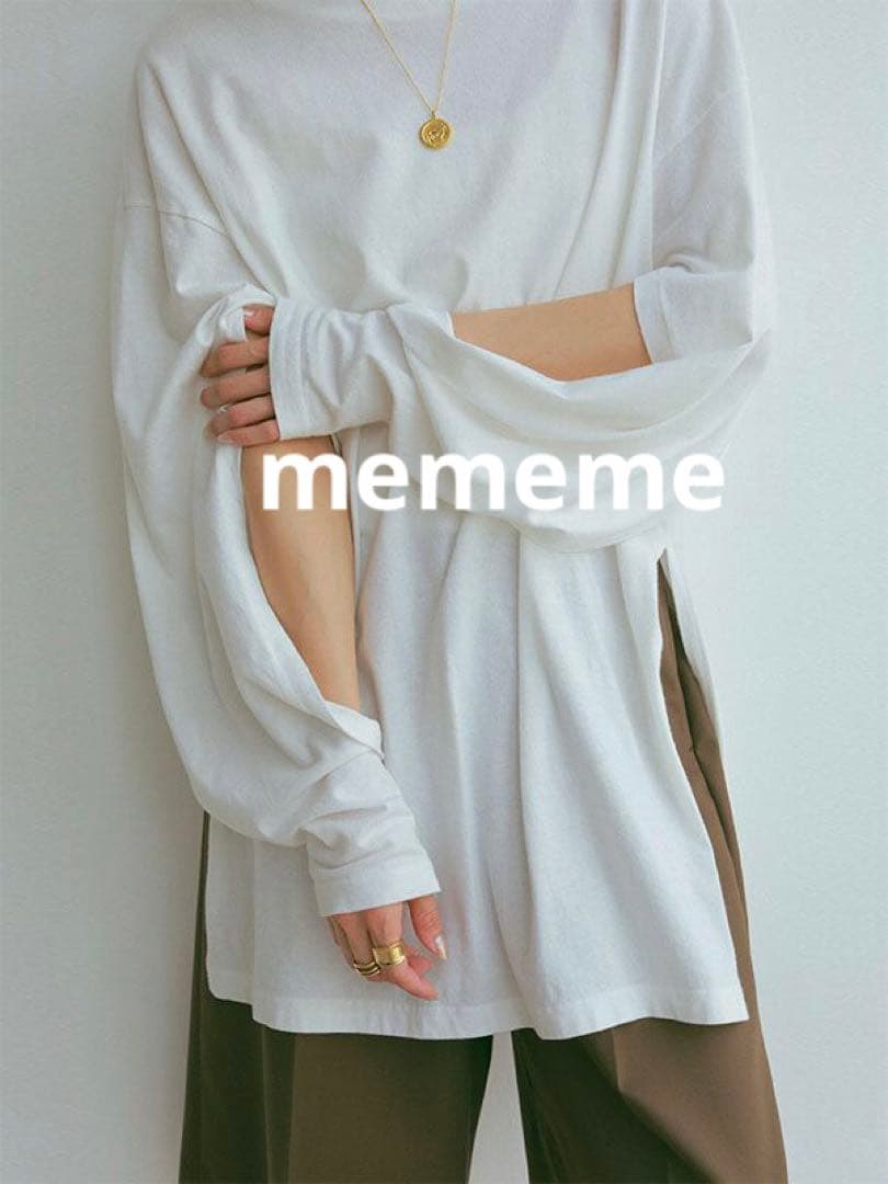 ETRE TOKYO 完売 スリットスリーブリングドットトップス ロンT 無地