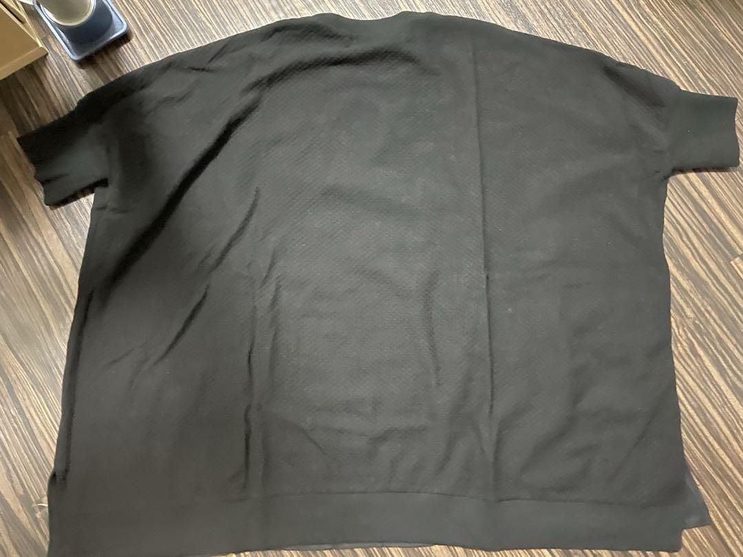 新品未使用　gomme 透かし編み Tシャツ ブラック　ドルマンスリーブ　M