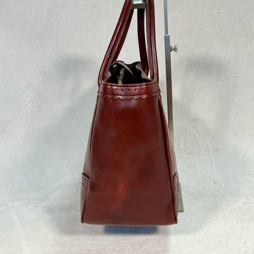 【美品✨】 アナスイ トートバッグハンドバッグ　バタフライ　銅板ロゴ 本革 A4