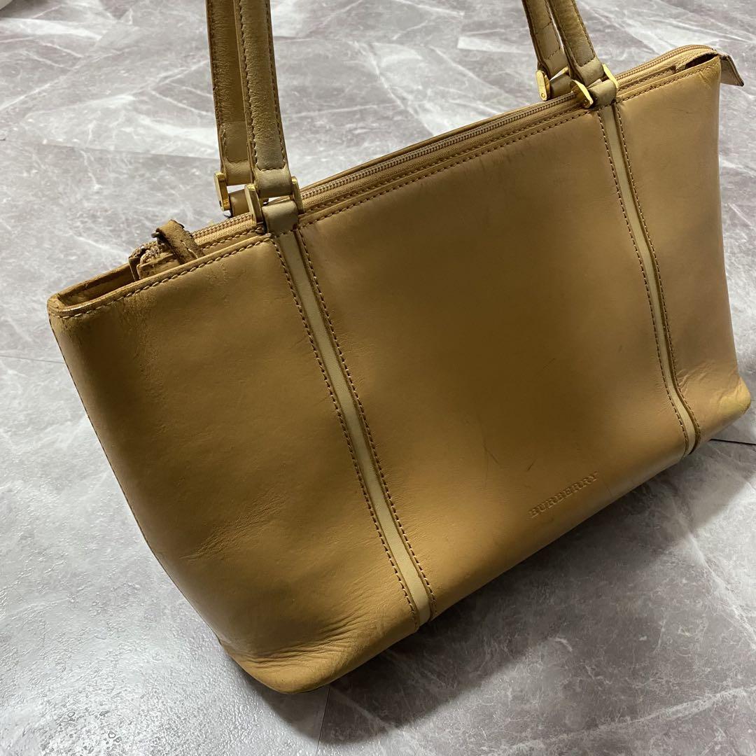 BURBERRY】本革/ベージュ スムースレザー ノバチェック