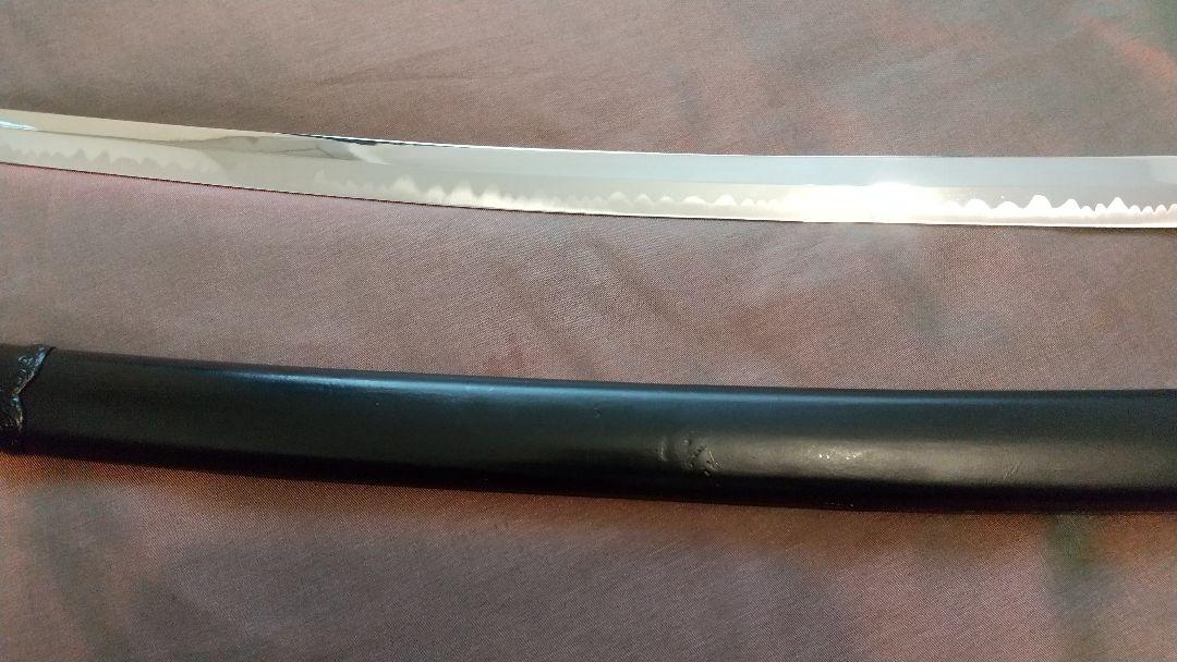 【互の目刃紋様】模造刀 黒拵え 大刀 模擬刀 鐺 鞘 katana sword