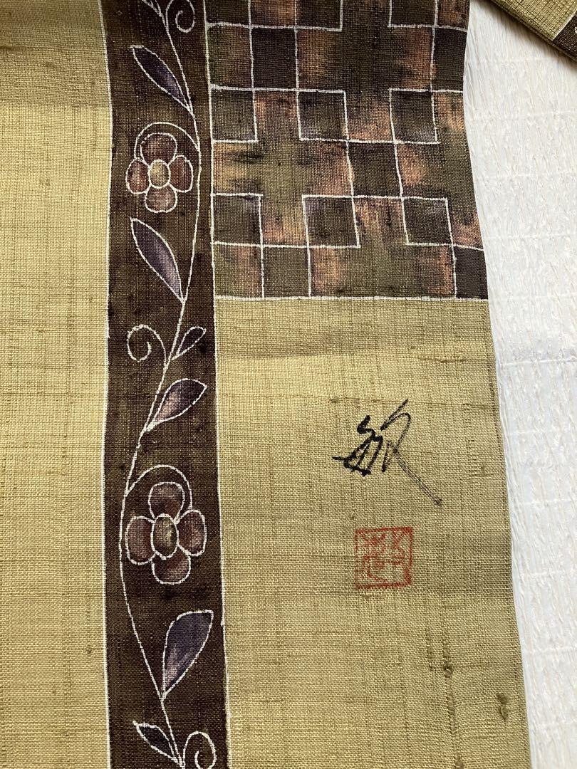 【同梱不可】 定価50万+30万】正絹しぼり着物身丈163と琉球染紬名古屋帯373 着物・浴衣