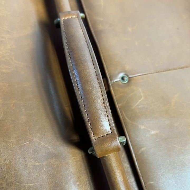 新作大得価 エルエルビーン ヴィンテージ キャメル A4 edK21-m61360948366 2way ビジネスバッグ レザー 日本製新品