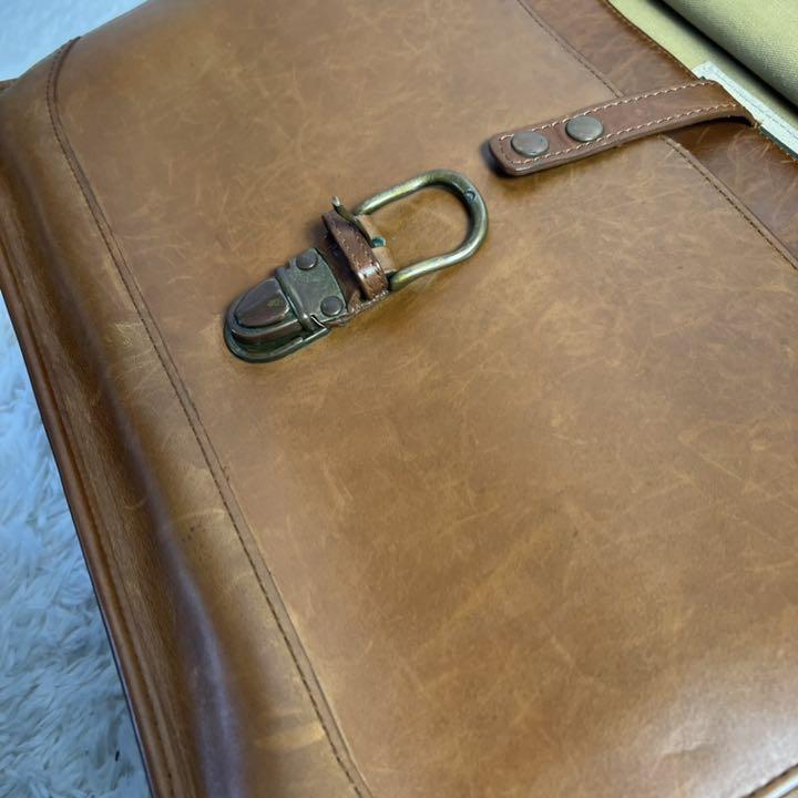 新作大得価 エルエルビーン ヴィンテージ キャメル A4 edK21-m61360948366 2way ビジネスバッグ レザー 日本製新品