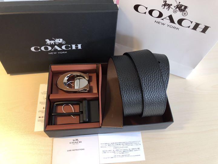 COACH ハーネス リバーシブルベルト3点セット RfIM6-m61361064070 新品正規品ワイド ミックス 低価在庫