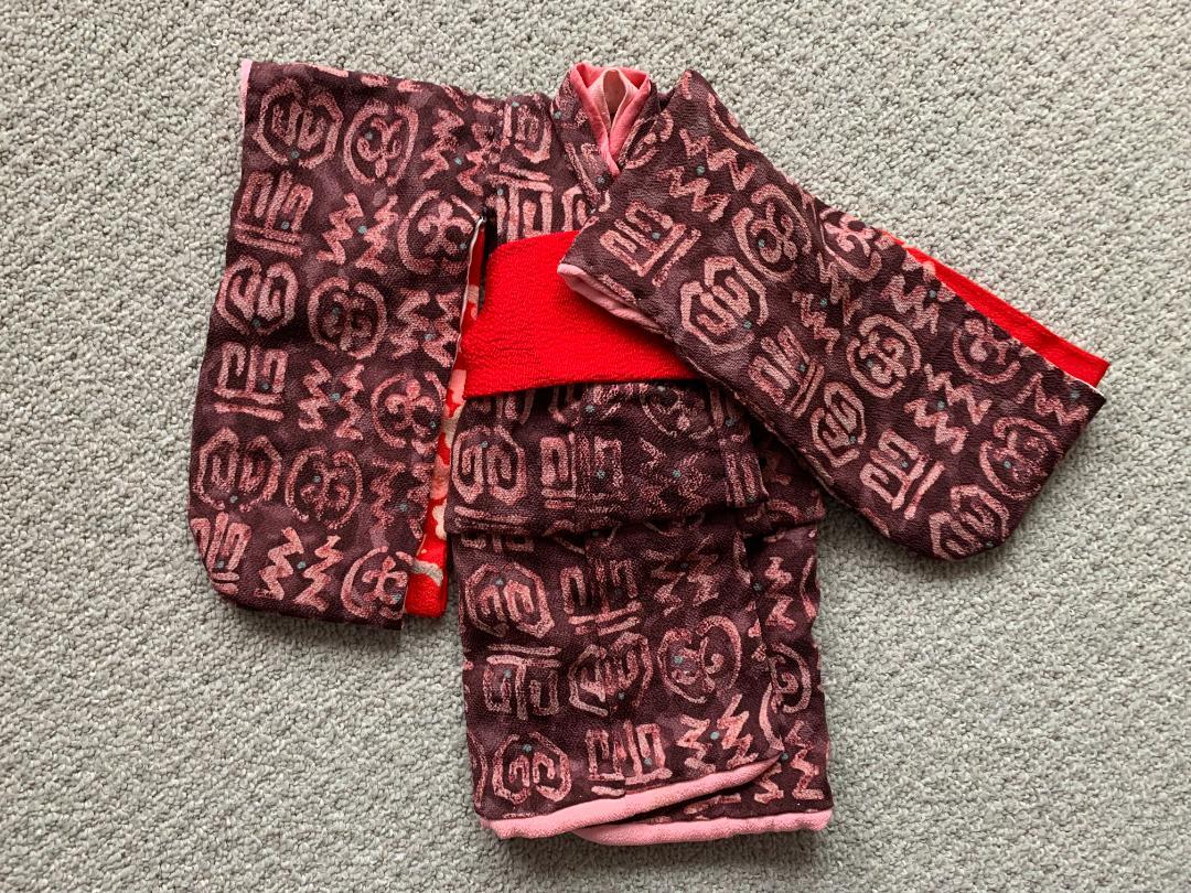 ✨クリスマス期間限定✨38cmビスクドール用　エプロン付き着物一式＆ウィッグ