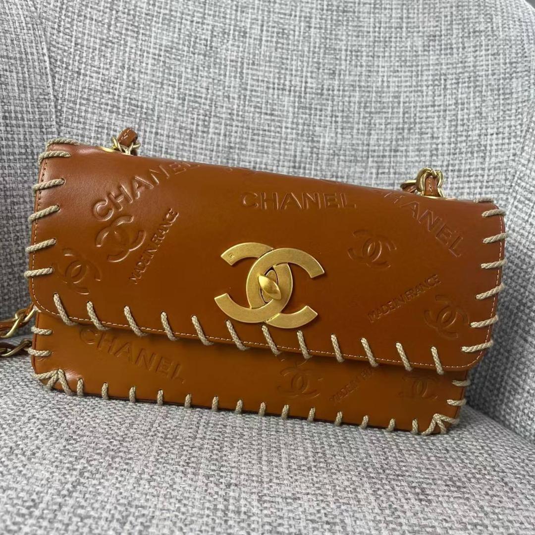 CHANEL ショルダーバッグ ブラウン CHANEL ブラウンショルダーバッグ - メルカリ