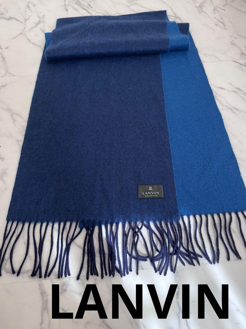 LANVIN　カシミヤダブルフェイスマフラー 美品 LANVIN ランバン ダブルフェイスカシミヤマフラー カシミア