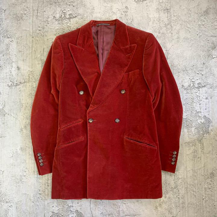 GUCCI グッチ テーラードジャケット ベロア えんじ ワインレッド 深赤