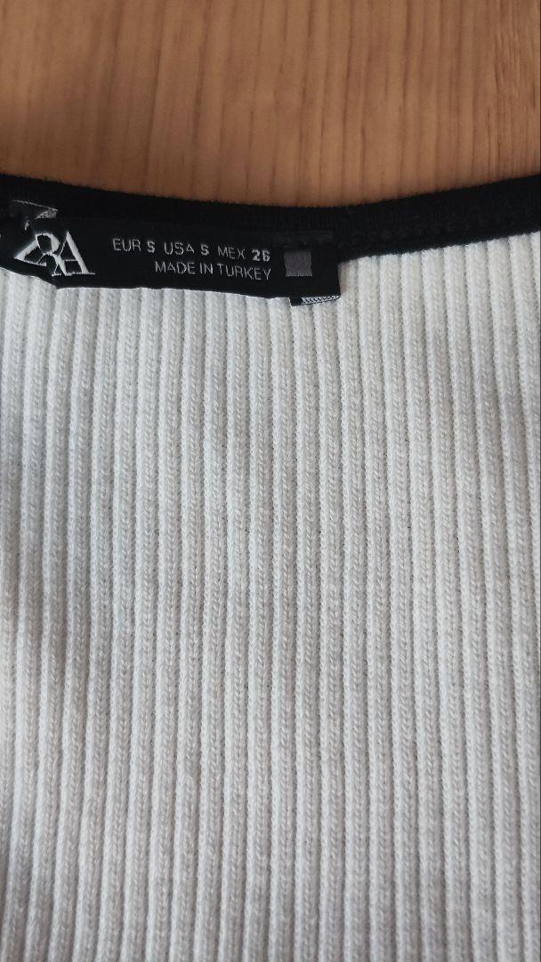 ZARA トップス コントラストトリムTシャツ 未使用品 - メルカリ
