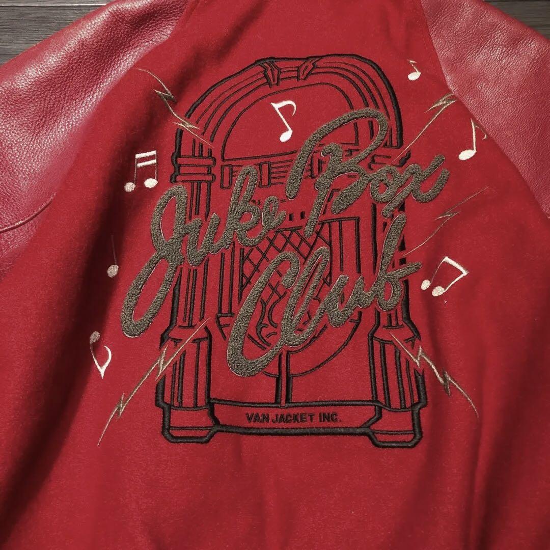 VANJACKET ヴァンジャケット ウール×レザー スタジャン