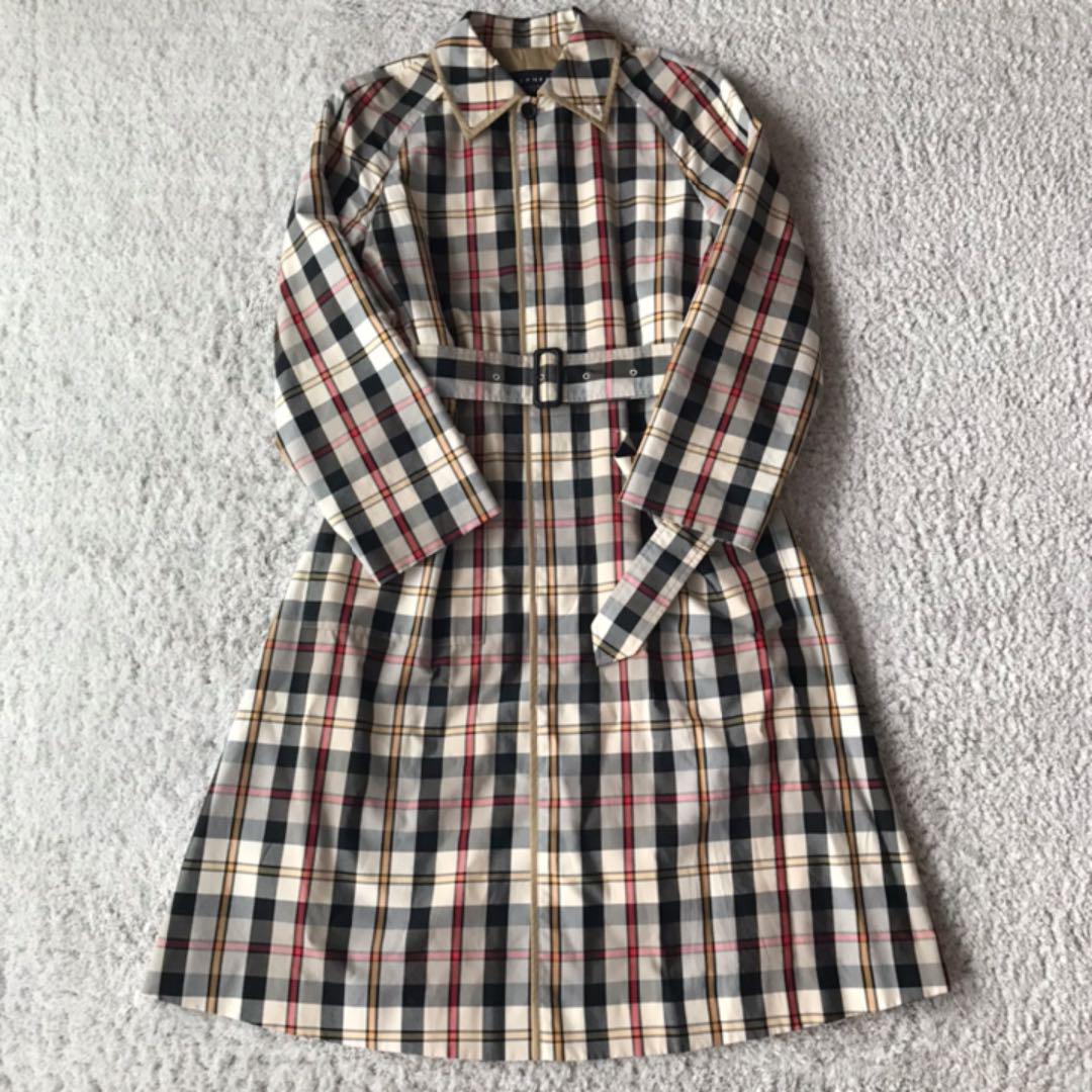 美品】MACPHEE マカフィー チェック柄 トレンチコート サイズ34