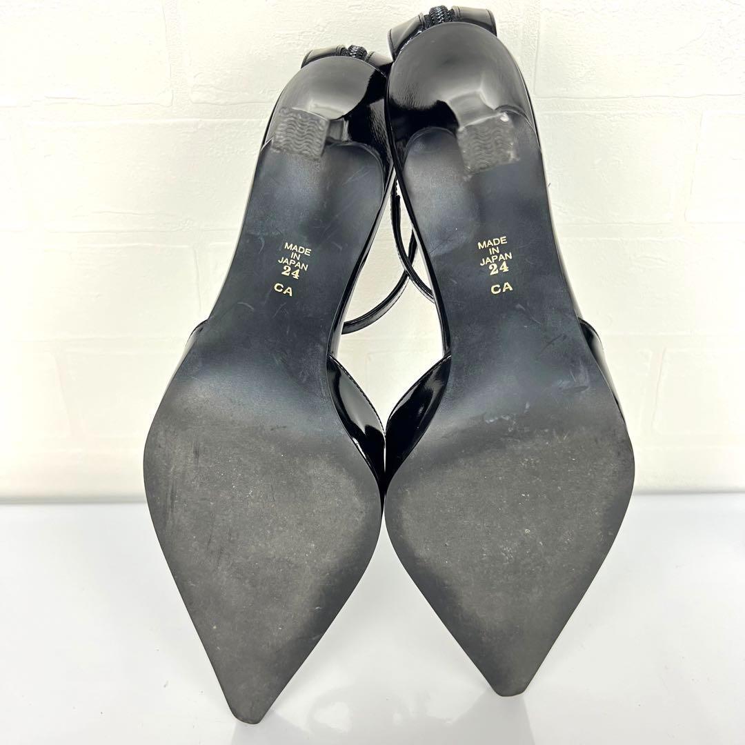 美品★DIANA ダイアナ ジッパー付 ピンヒールヒール パンプス 24.0cm