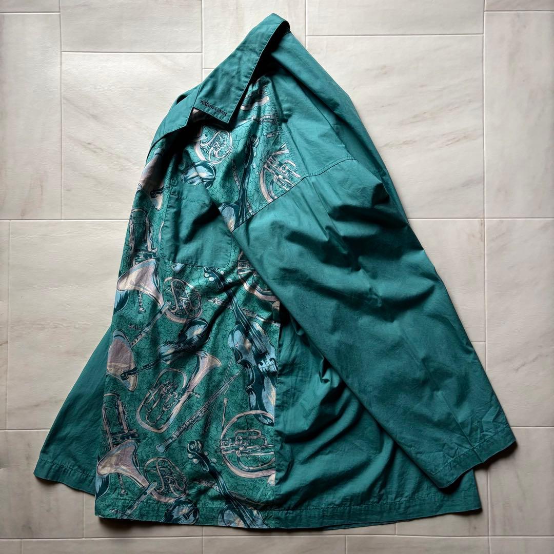 【良デザイン】 カンサイマン 総柄セットアップ オープンカラー 90s Lサイズ 【良デザイン】 カンサイマン 総柄セットアップ オープンカラー 90s Lサイズ