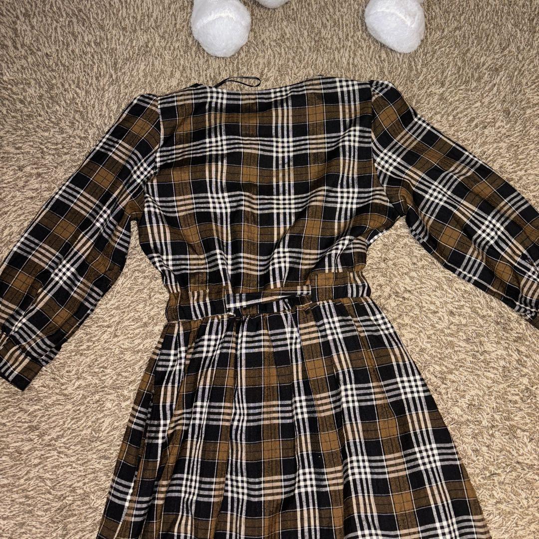 新品☆ZARA ザラ チェック柄ワンピース S, ZARA trf collection チェック柄 ロングワンピース Sサイズ