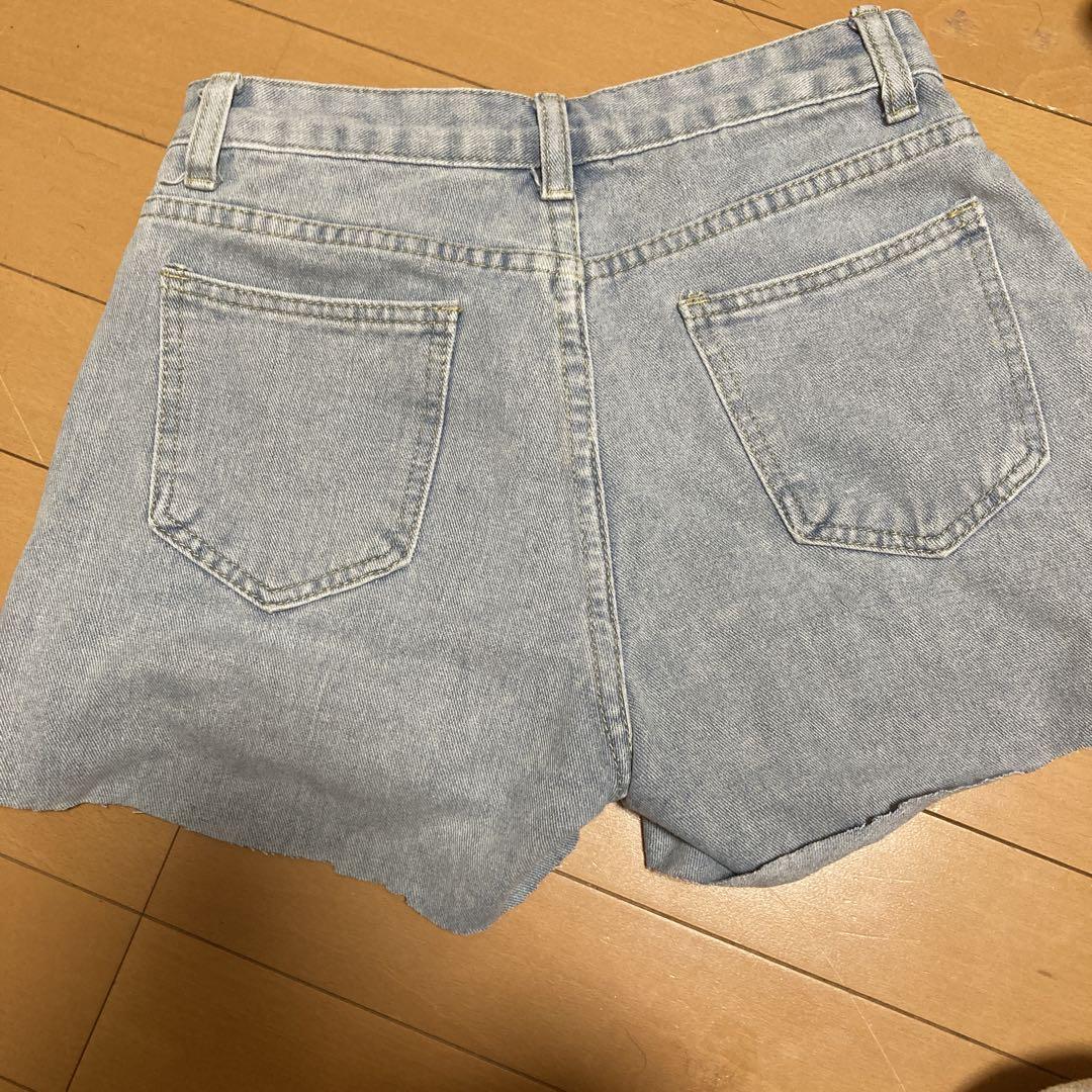 デニムショートパンツ ライトブルー ハイウエスト - メルカリ
