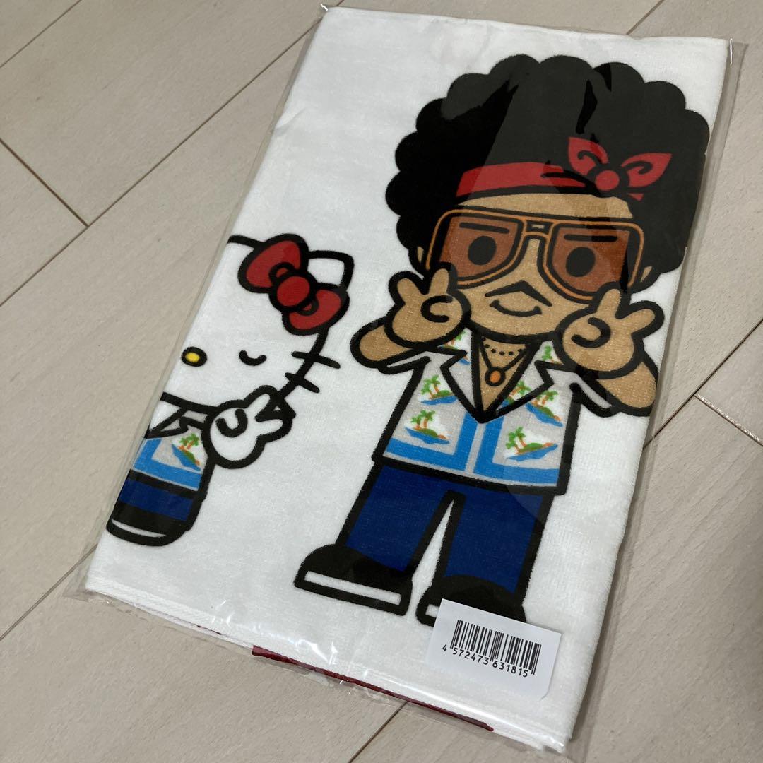 ブルーノマーズ　ハローキティ　コラボタオル ハローキティ 新品 ブルーノ・マーズ BRUNO MARS x HELLO KITTY