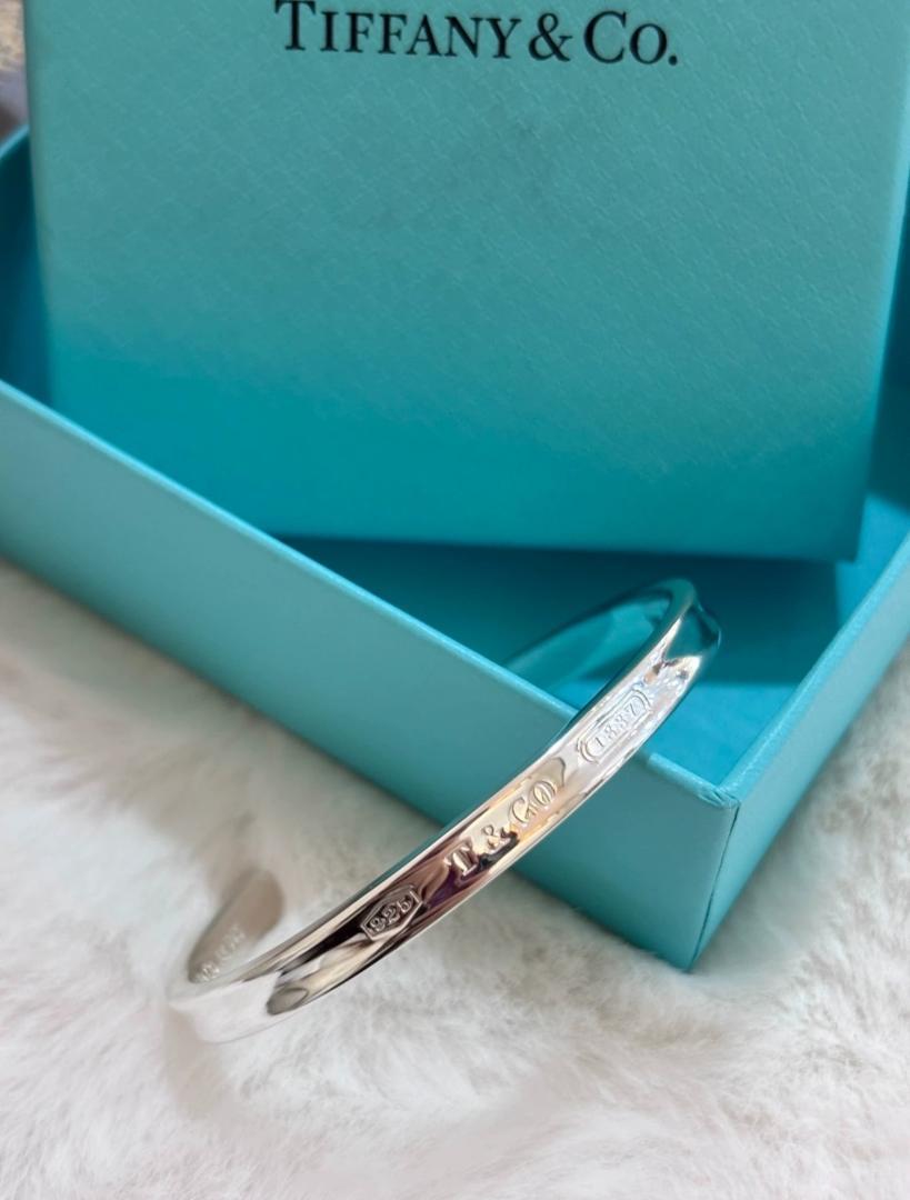 い ティファニー ナローバングル 1837 ケース付 925 シルバー TIFFANY&Co.】ティファニー ナロー バングル シルバー925