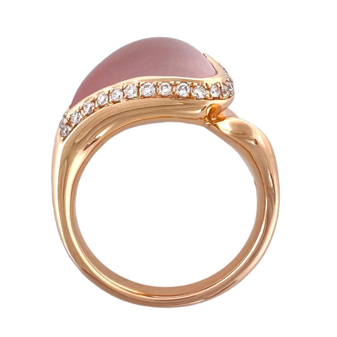 極美品　ポンテヴェキオ　リング　ローズクォーツ　5.34ct　ダイヤ　K18