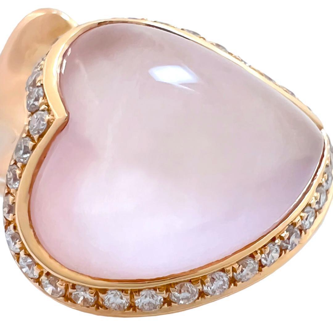 極美品　ポンテヴェキオ　リング　ローズクォーツ　5.34ct　ダイヤ　K18