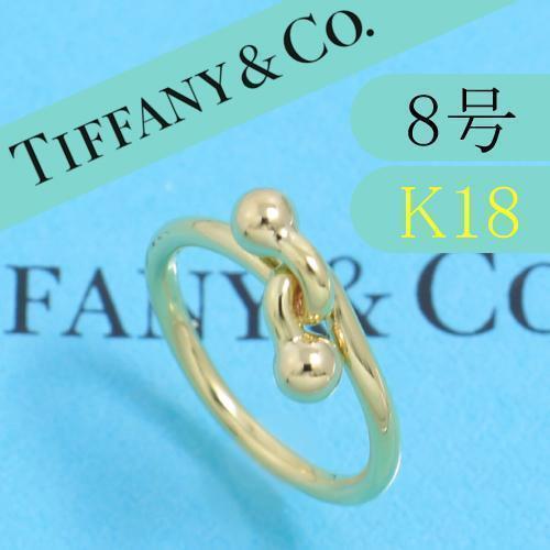 ティファニー　TIFFANY　K18YG　8号　ラブノット　リング　高級