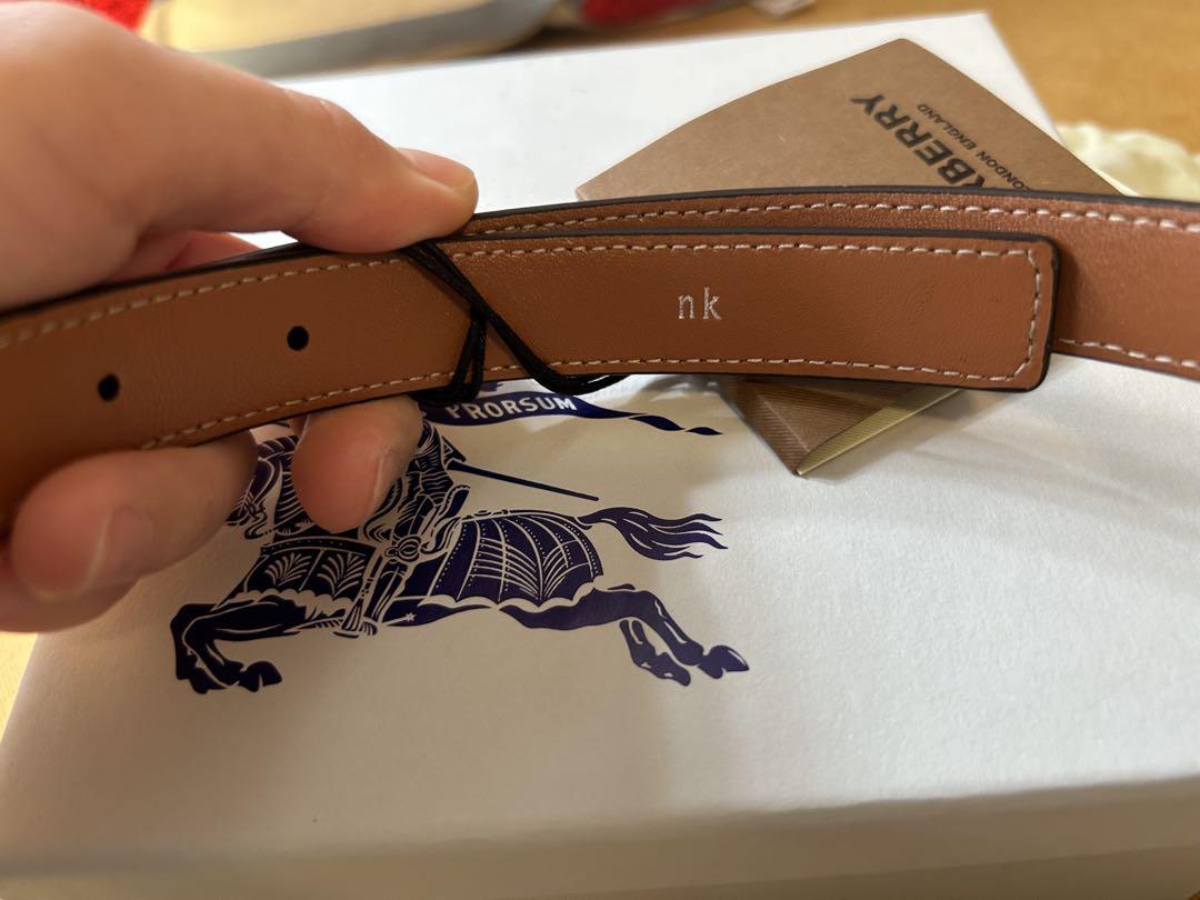 訳あり！BURBERRY バーバリー チェック柄レザーベルト - メルカリ