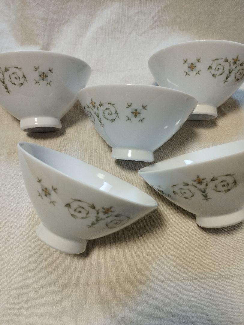 美品ノリタケグロリアシリーズ茶碗5つセットレトロ食器