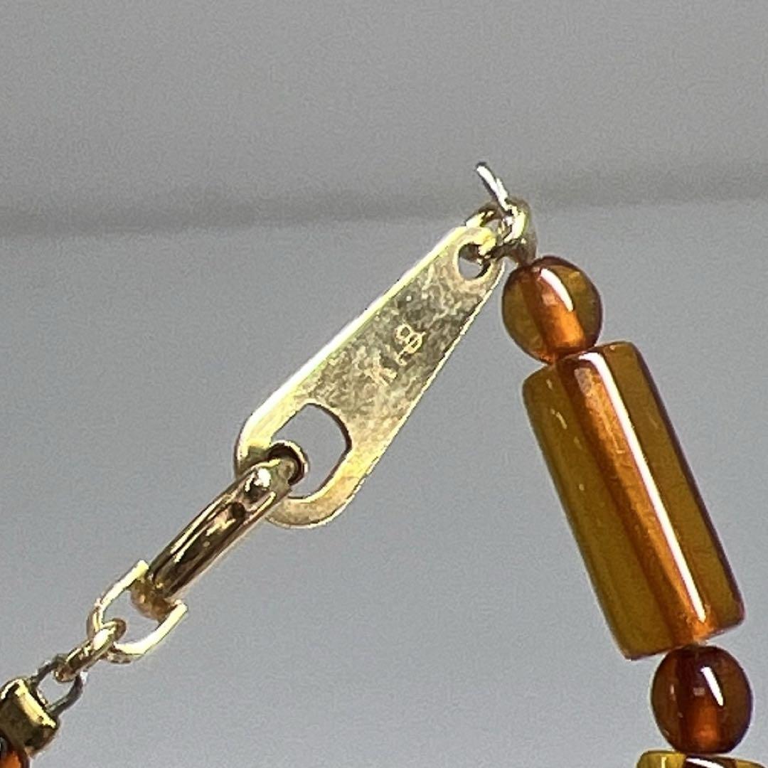 専用　K18刻印　本琥珀ネックレス　11.8g タサニ　東さ7-525⭐︎2F
