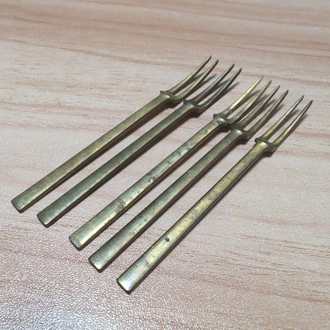 姫フォーク5本セット真鍮東屋