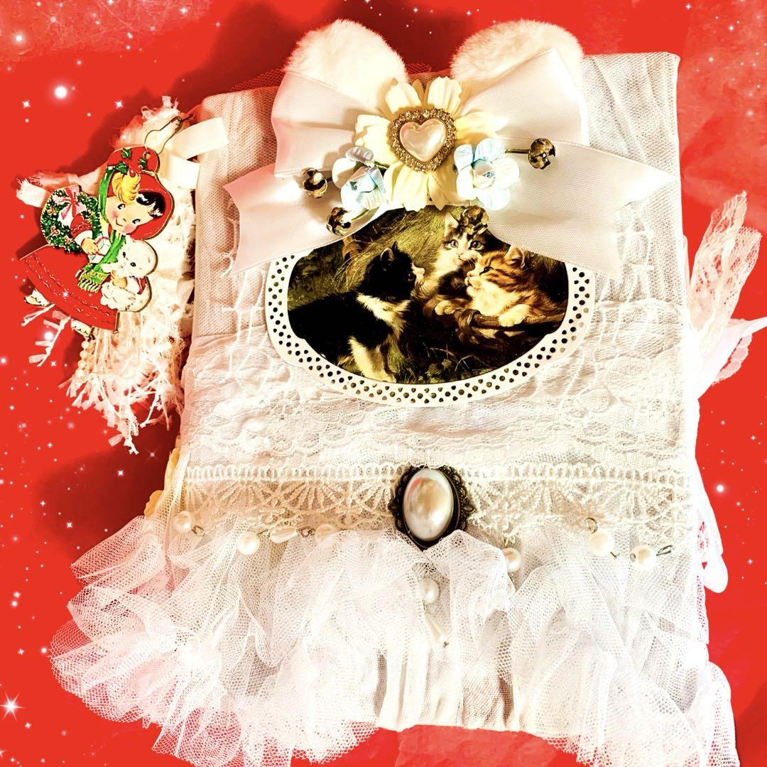 おすそ分けファイル13㎝　ジャンクジャーナル　雑記帳　Xmas 猫コラージュ