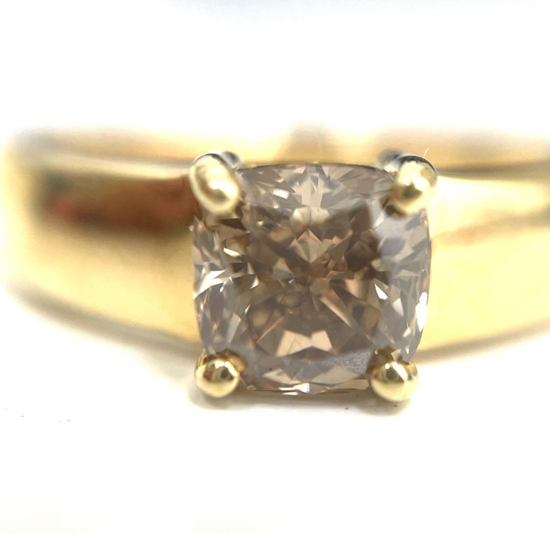 超美品 天然ダイヤモンド 一粒1カラット 18金 D1.00ct K18 リング 画像10