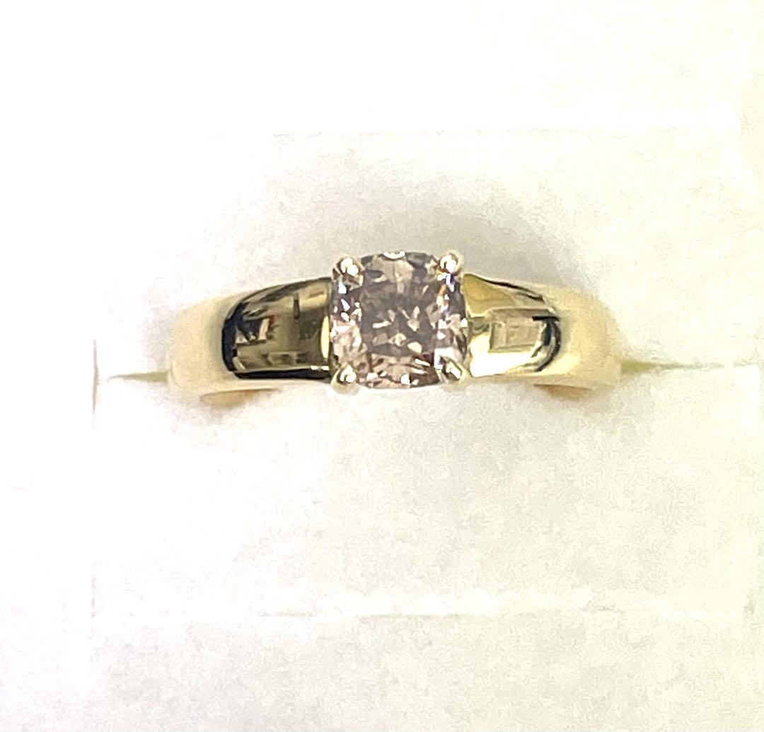 超美品 天然ダイヤモンド 一粒1カラット 18金 D1.00ct K18 リング 画像3