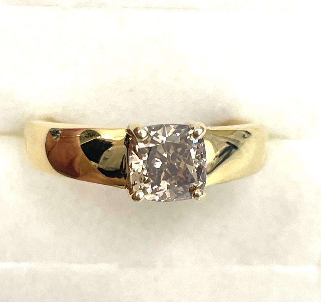 超美品 天然ダイヤモンド 一粒1カラット 18金 D1.00ct K18 リング 画像5
