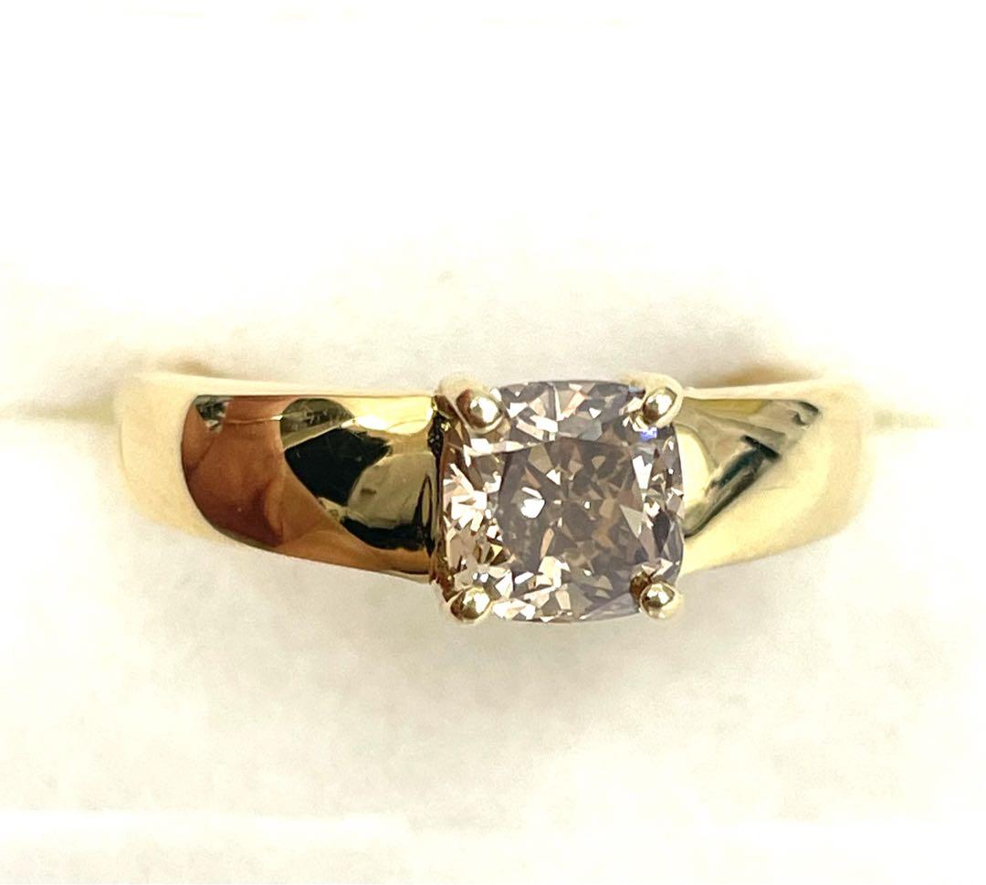 超美品 天然ダイヤモンド 一粒1カラット 18金 D1.00ct K18 リング 画像6