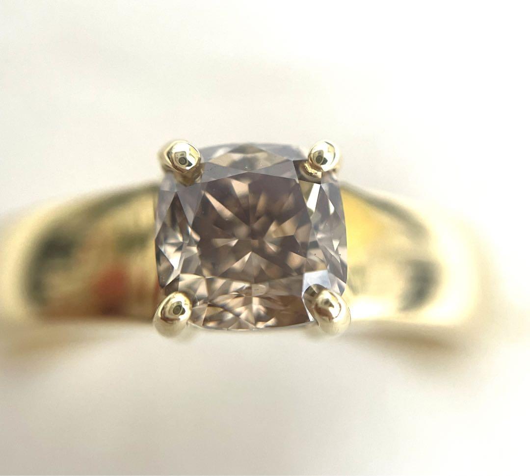 超美品 天然ダイヤモンド 一粒1カラット 18金 D1.00ct K18 リング 画像8