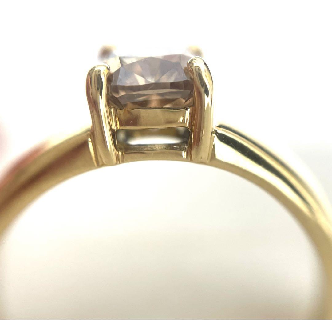 超美品 天然ダイヤモンド 一粒1カラット 18金 D1.00ct K18 リング 画像9