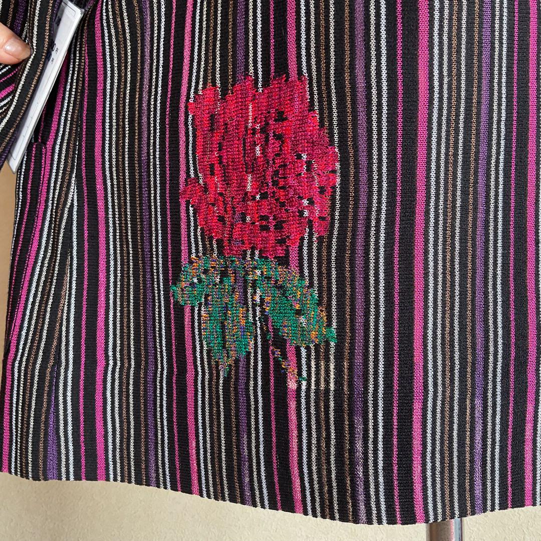 ★斎藤都世子サイトウトヨコ豪華刺繍ニットカーディガン⭐️みやこ編物【14】