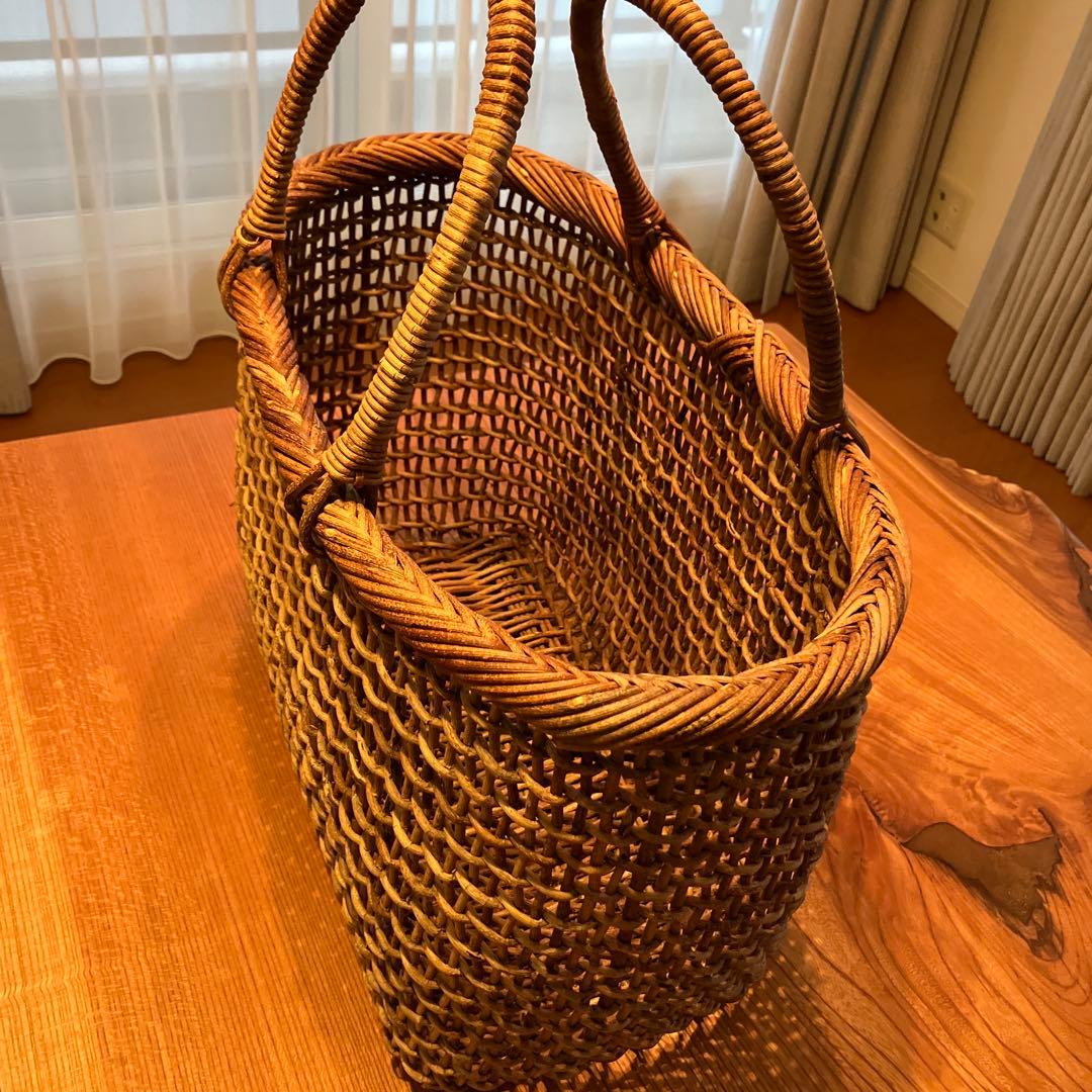 あけび籠こだし編み 大目立った傷や汚れなし
