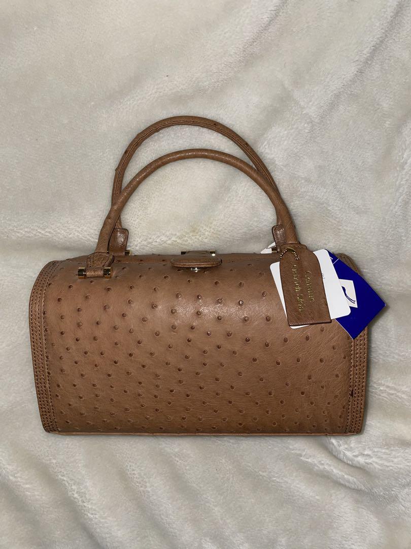 美品　Genuine Ostrich Leather　オーストリッチハンドバッグ OSTRICH - 人気＊OSTRICH＊本革オーストリッチハンドバッグの