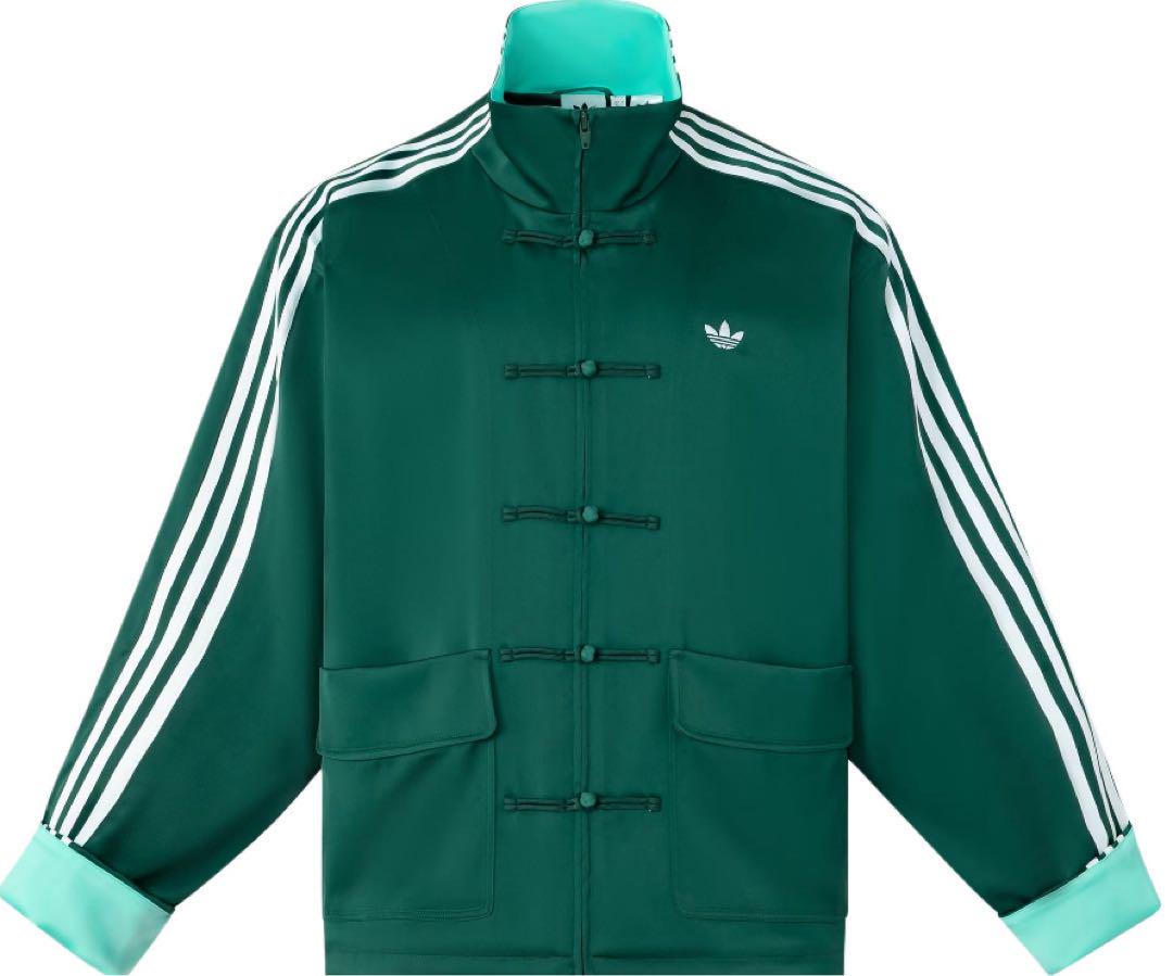 新品M Adidas チャイナ限定 長袖ジャケット グリーンJD3381