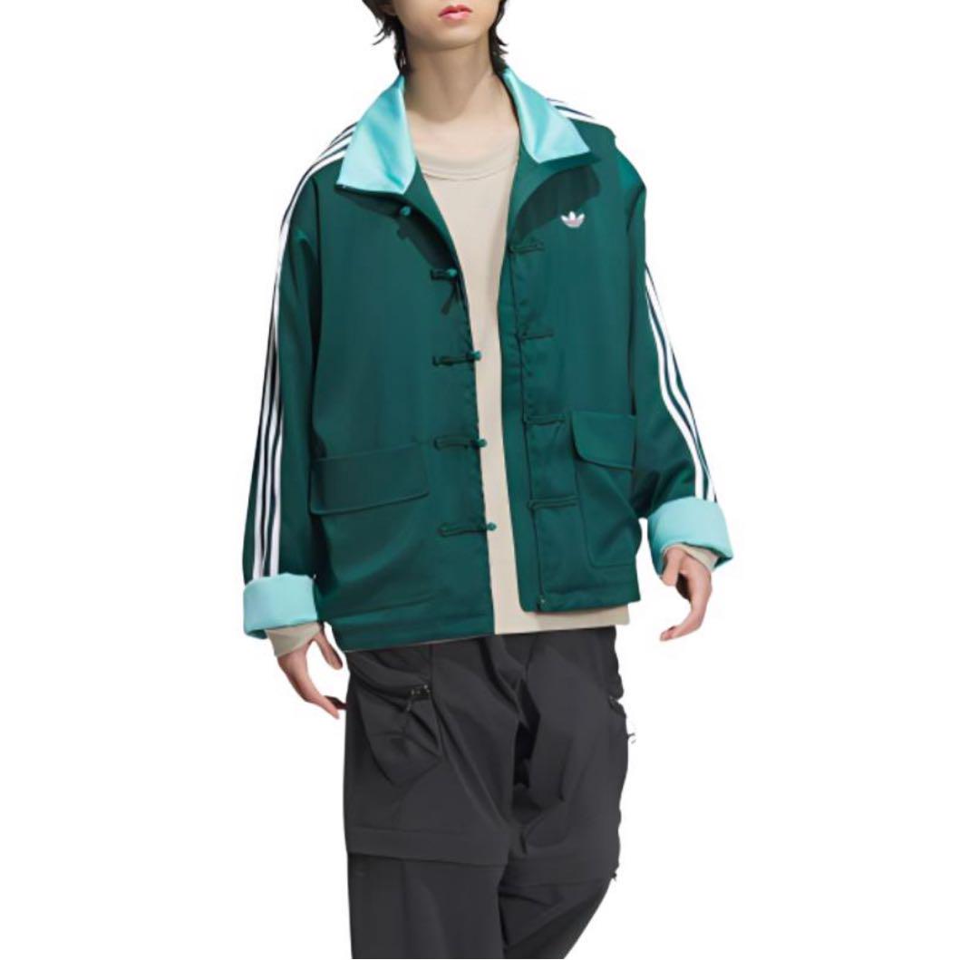 新品M Adidas チャイナ限定 長袖ジャケット グリーンJD3381