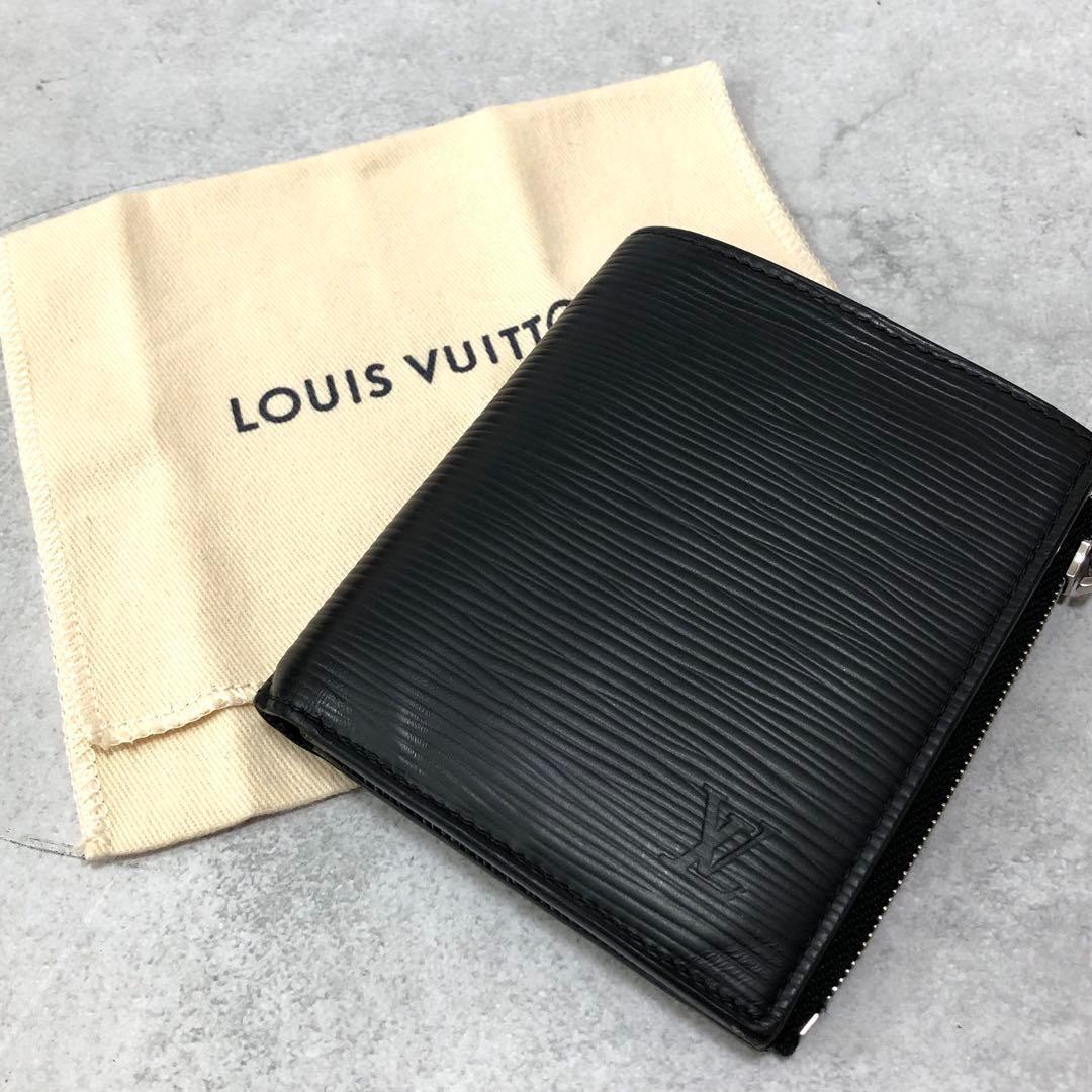 LOUIS VUITTON エピレザー 二つ折り財布 ブラック - メルカリ