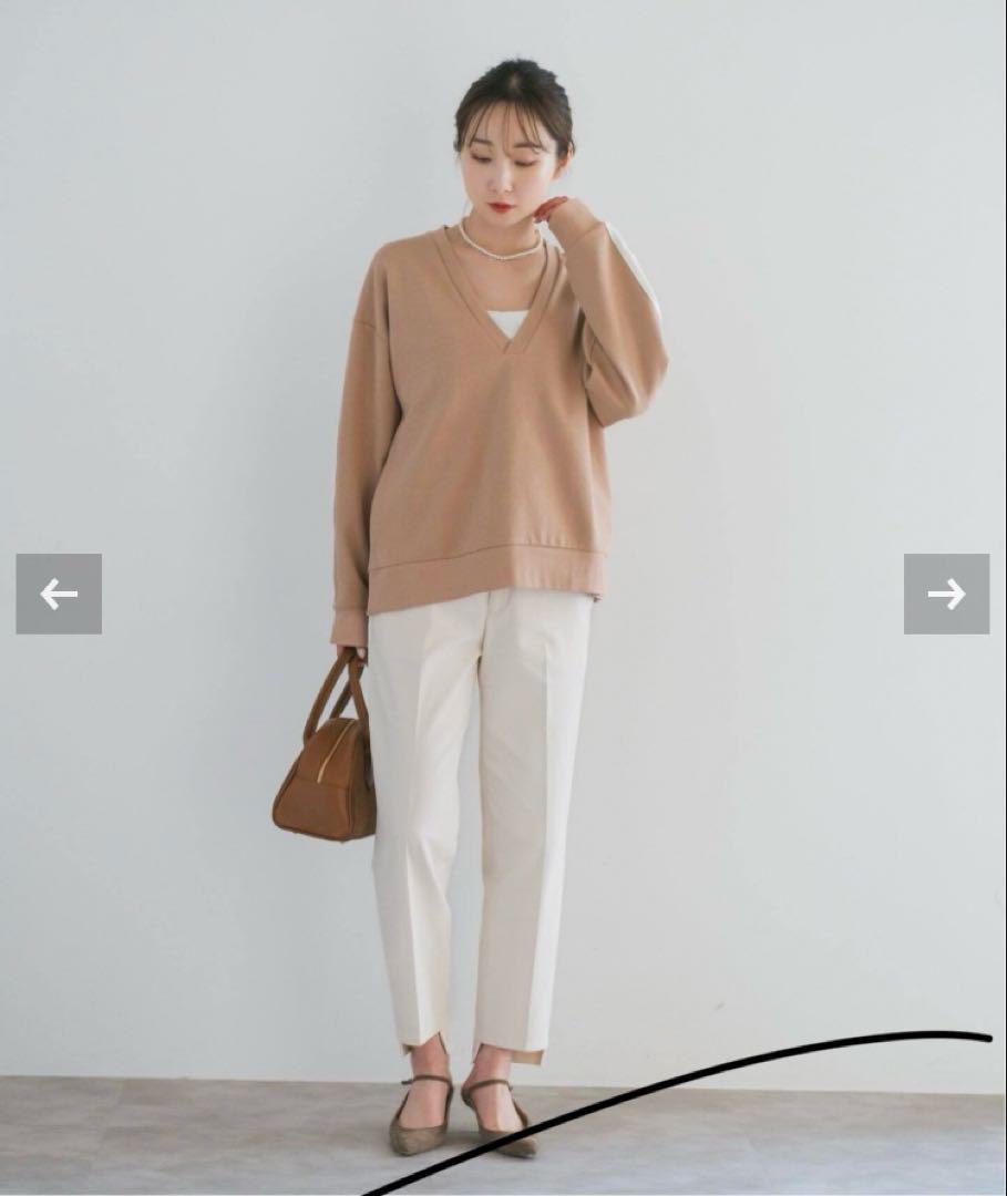 noble ステップヘムパンツ　ノーブル　ホワイト