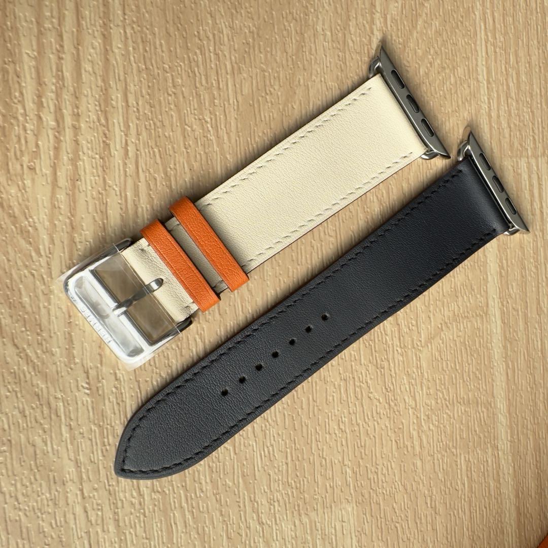 1508 Apple Watch エルメス　インディゴ　オレンジ　HERMES