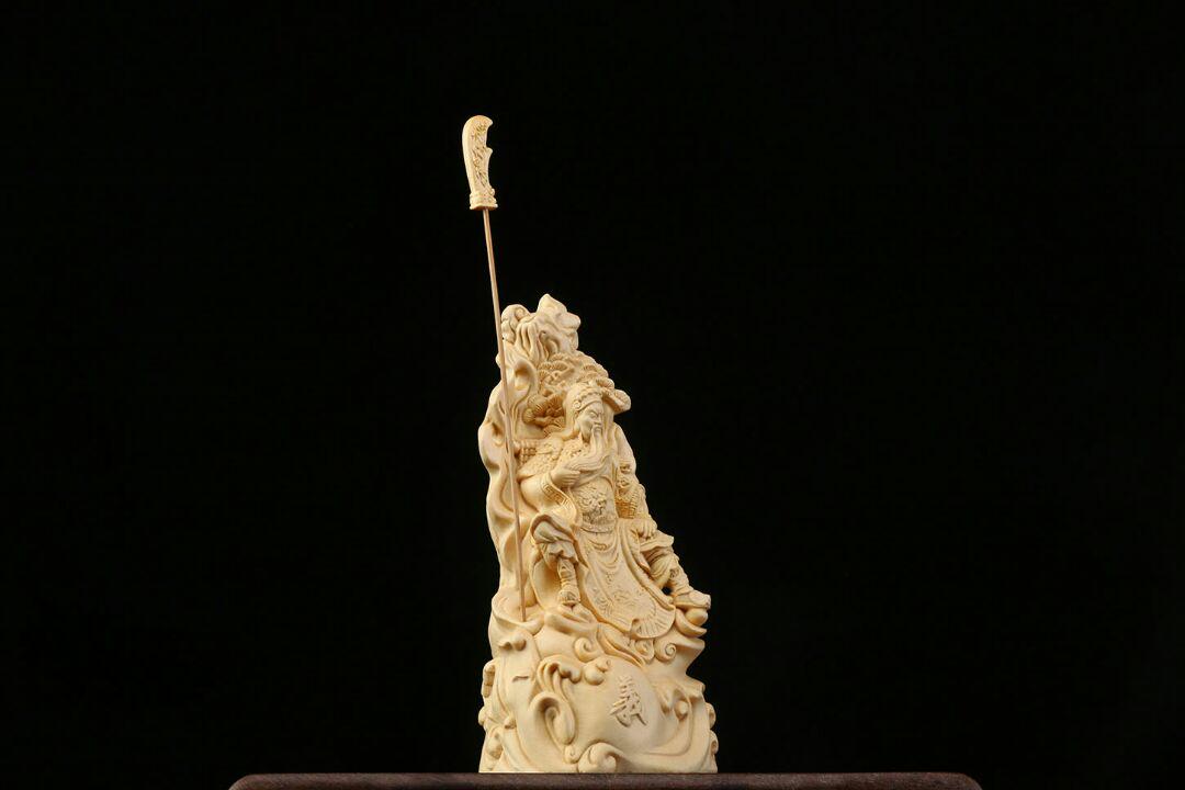 極上品 忠義関公 精密細工 手作り 彫刻工芸品 美術品